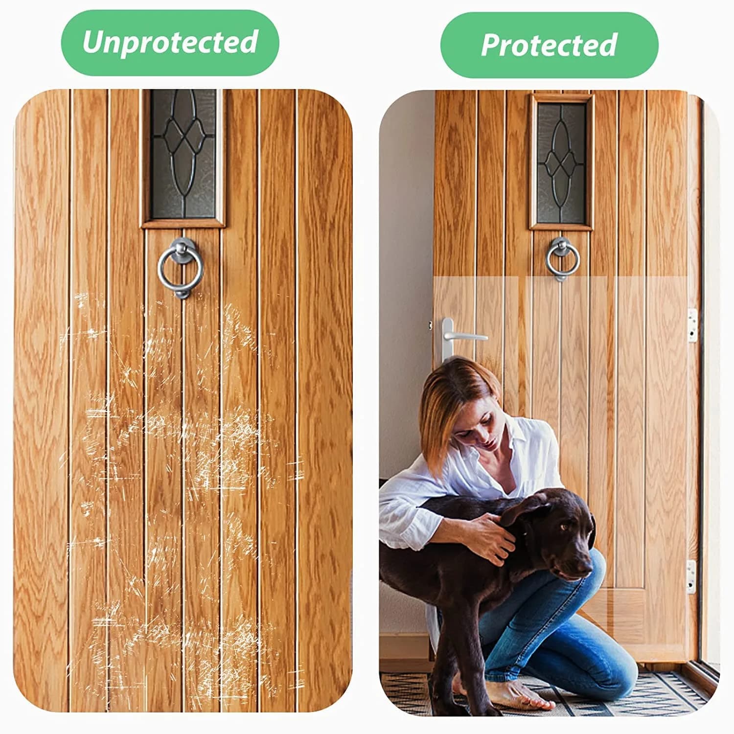 CHUANGSEED Clear Pet Door Protector 299.7 cm x 20.8 cm | Stops Pet Scratching on Doors & Frames - view 5