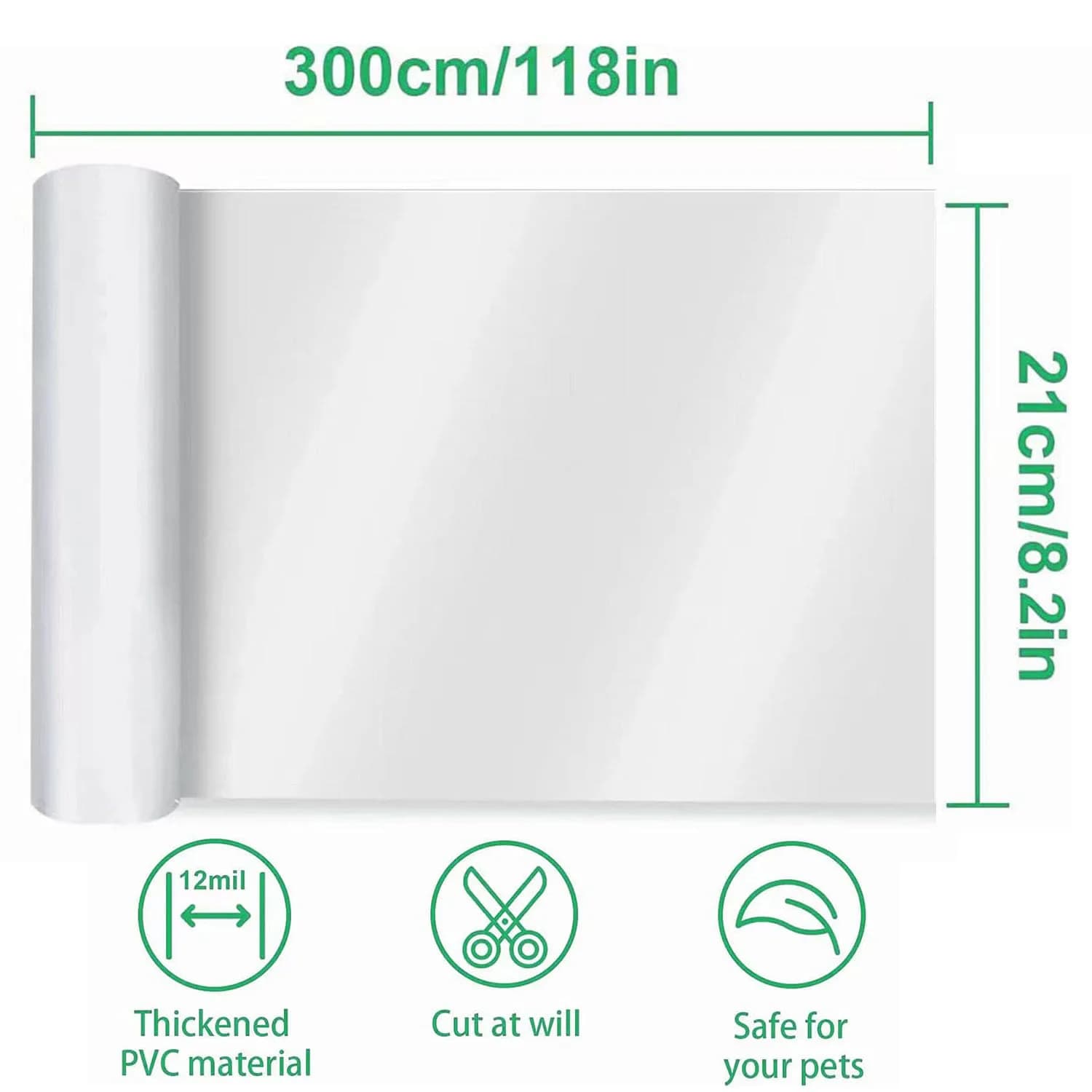 CHUANGSEED Clear Pet Door Protector 299.7 cm x 20.8 cm | Stops Pet Scratching on Doors & Frames - view 2