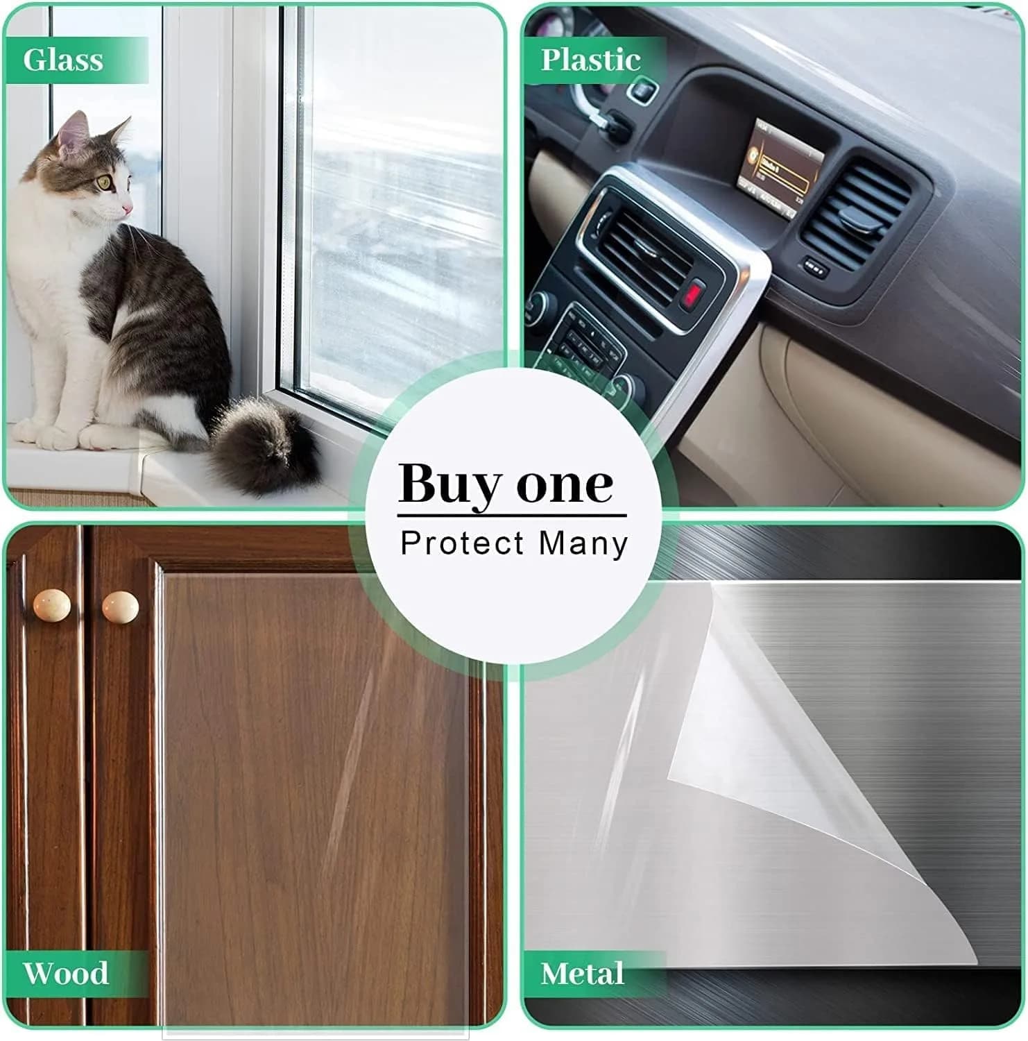 CHUANGSEED Clear Pet Door Protector 299.7 cm x 20.8 cm | Stops Pet Scratching on Doors & Frames - view 4
