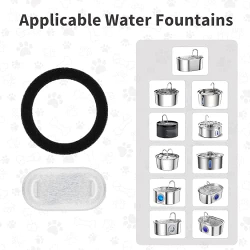 Lawfery Cat Water Fountain Filter Replacement 8+8 Pack | 3.2L Stainless Steel & Bento Fountain thumbnail 2