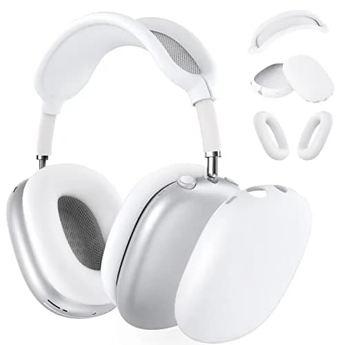 MINDRESY White Silicone Case Cover for AirPods Max 2 / AirPods Max Headphones | 360° Protection, Waterproof & Slim Fit thumbnail 1