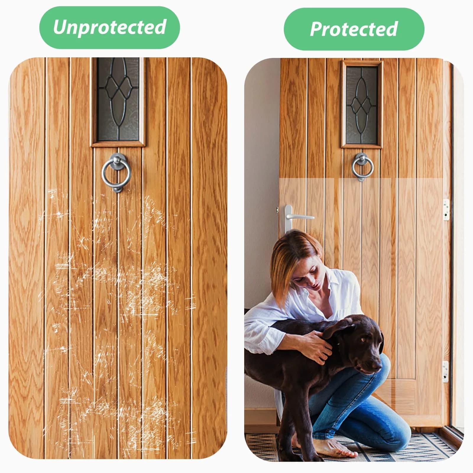 CHUANGSEED Clear Pet Door Protector 200" x 8.2" | Stops Dog & Cat Scratching - view 2