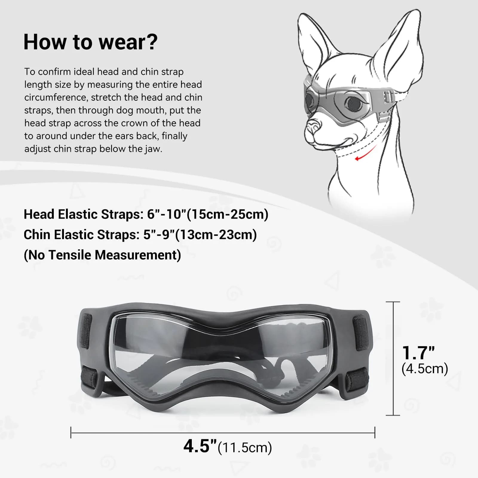 Enjoying Cool Black Dog Goggles for Small Breeds | UV Protection, Windproof & Adjustable - view 4