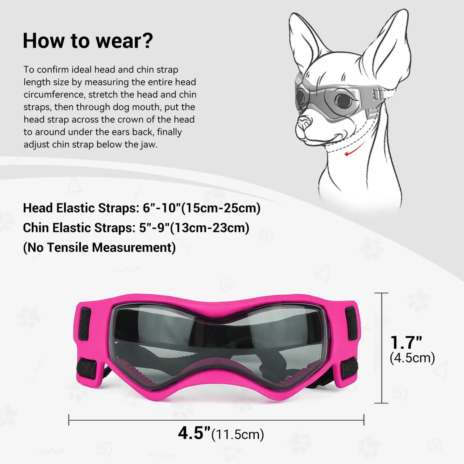 Enjoying Cool Pink Small Breed Dog Goggles - UV Protection, Windproof, Adjustable - view 4
