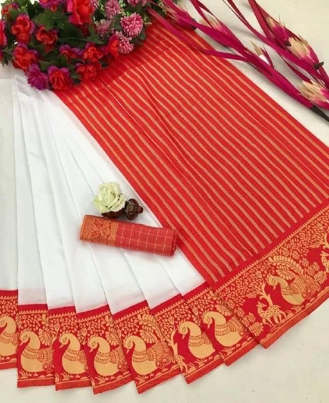 Flosive Women's Banarasi Silk Saree with Soft Silk Blouse Piece | 5.50 mtr (18 ft) Saree, 0.80 mtr Blouse thumbnail 8