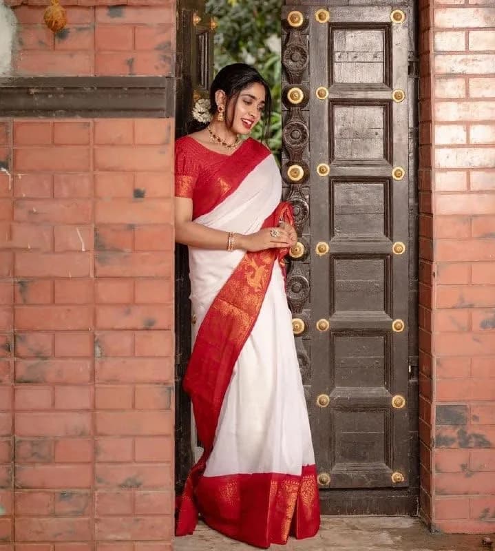 Flosive Women's Banarasi Silk Saree with Soft Silk Blouse Piece | 5.50 mtr (18 ft) Saree, 0.80 mtr Blouse thumbnail 2