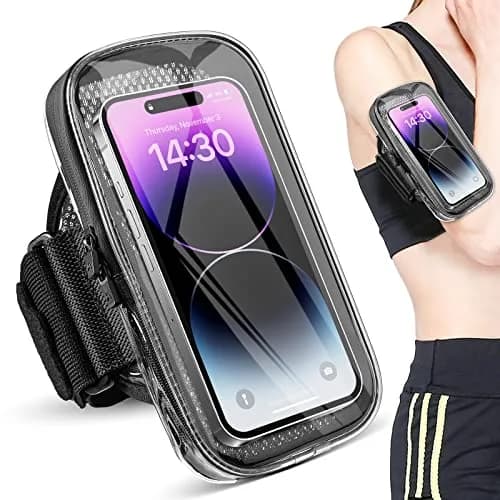 NITMTYOU Phone Holder for Running & Exercise | Universal Armband for iPhone 16 15 14 Plus 13 Pro Max 12 11 X Samsung up to 6.9'' thumbnail 1