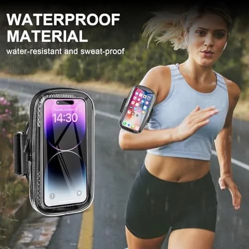 NITMTYOU Phone Holder for Running & Exercise | Universal Armband for iPhone 16 15 14 Plus 13 Pro Max 12 11 X Samsung up to 6.9'' thumbnail 6