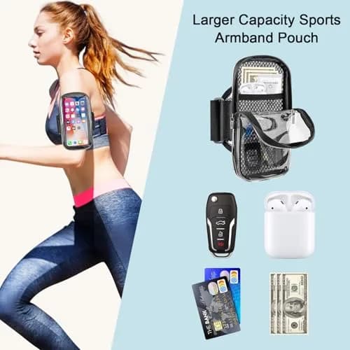 NITMTYOU Phone Holder for Running & Exercise | Universal Armband for iPhone 16 15 14 Plus 13 Pro Max 12 11 X Samsung up to 6.9'' thumbnail 2