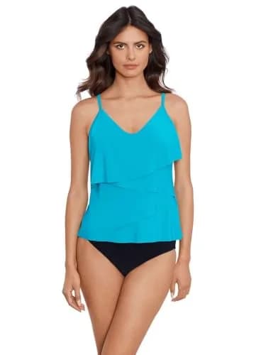 MagicSuit Chloe Tankini Soft Cup Bathing Suit Top Separate, Turquoise, 08 | Flattering Fit & Support thumbnail 2