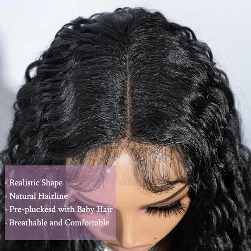 Joedir 32" Deep Curly Wavy Lace Front Synthetic Wig 32in | Heat-Resistant, Pre Plucked Hairline thumbnail 5