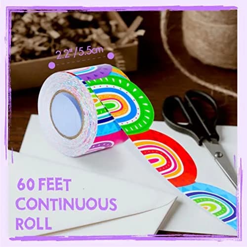 ERKE Rainbow Die-Cut Bulletin Board Borders 60 ft (18.29 m) | Vibrant Classroom Decoration thumbnail 2