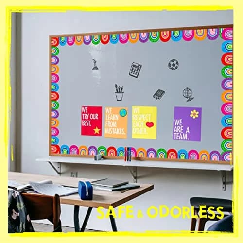 ERKE Rainbow Die-Cut Bulletin Board Borders 60 ft (18.29 m) | Vibrant Classroom Decoration thumbnail 3