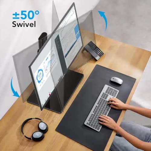AX WABER Single Monitor Desk Stand 13-32 inch | Freestanding VESA Mount with Adjustable Height, Tilt, Swivel, Rotation thumbnail 4