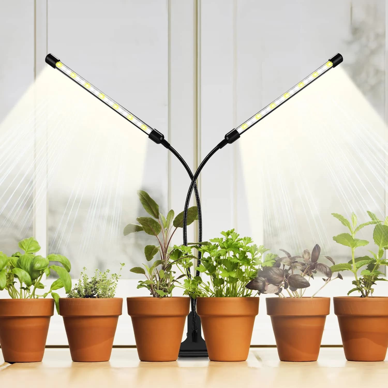 bseah Yellow & White 2-Tube Grow Light for Indoor Plants (2 Pack) - view 4