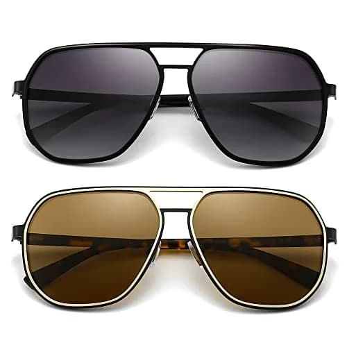 SUNGAIT Polygon Aviator Sunglasses for Men Polarized UV Protection | Trendy Square Sun Glasses thumbnail 1