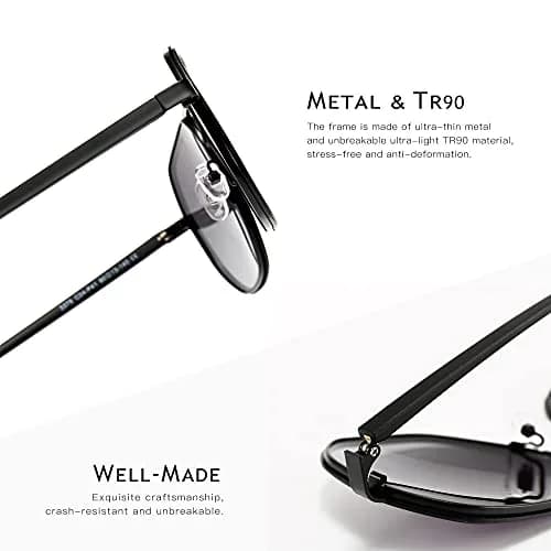 SUNGAIT Polygon Aviator Sunglasses for Men Polarized UV Protection | Trendy Square Sun Glasses thumbnail 5
