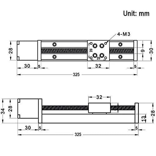 Befenybay 250mm Linear Rail Guide T6x1 with NEMA11 Stepper Motor (250mm Effective Travel) thumbnail 3