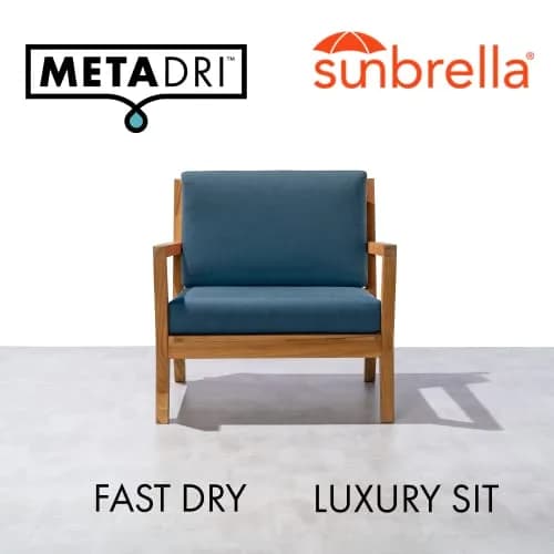 METADRI Deep Seat Patio Cushion 23" W x 24" D | Water-Resistant Sunbrella Fabric, Dries 50% Faster thumbnail 2