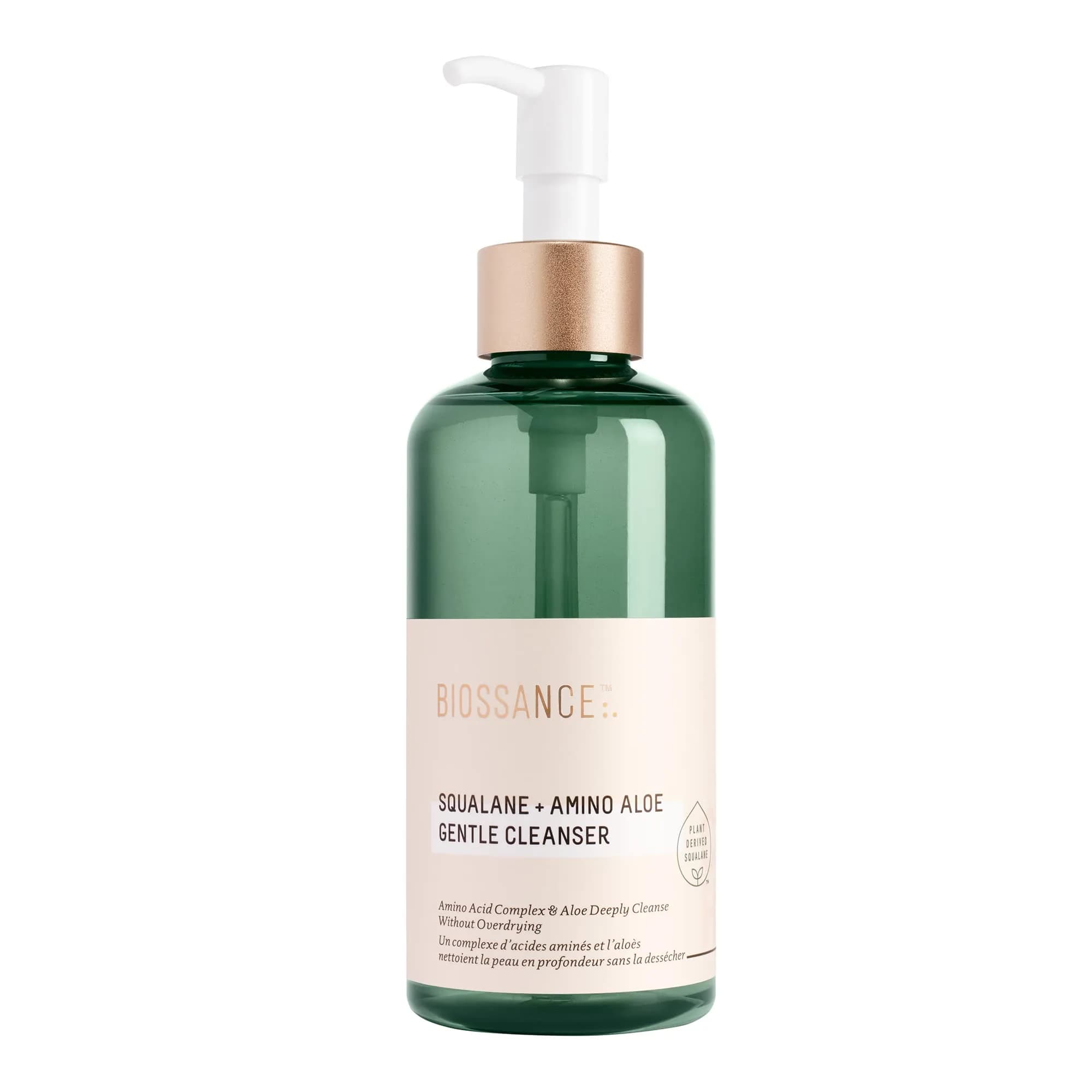 BIOSSANCE Squalane + Amino Aloe Gentle Face Wash 200ml | Hydrating Foaming Cleanser for Sensitive & Oily Skin