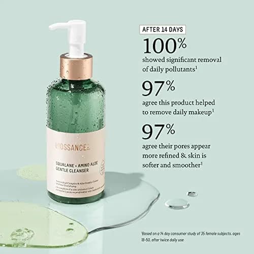 BIOSSANCE Squalane + Amino Aloe Gentle Face Wash 200ml | Hydrating Foaming Cleanser for Sensitive & Oily Skin thumbnail 2