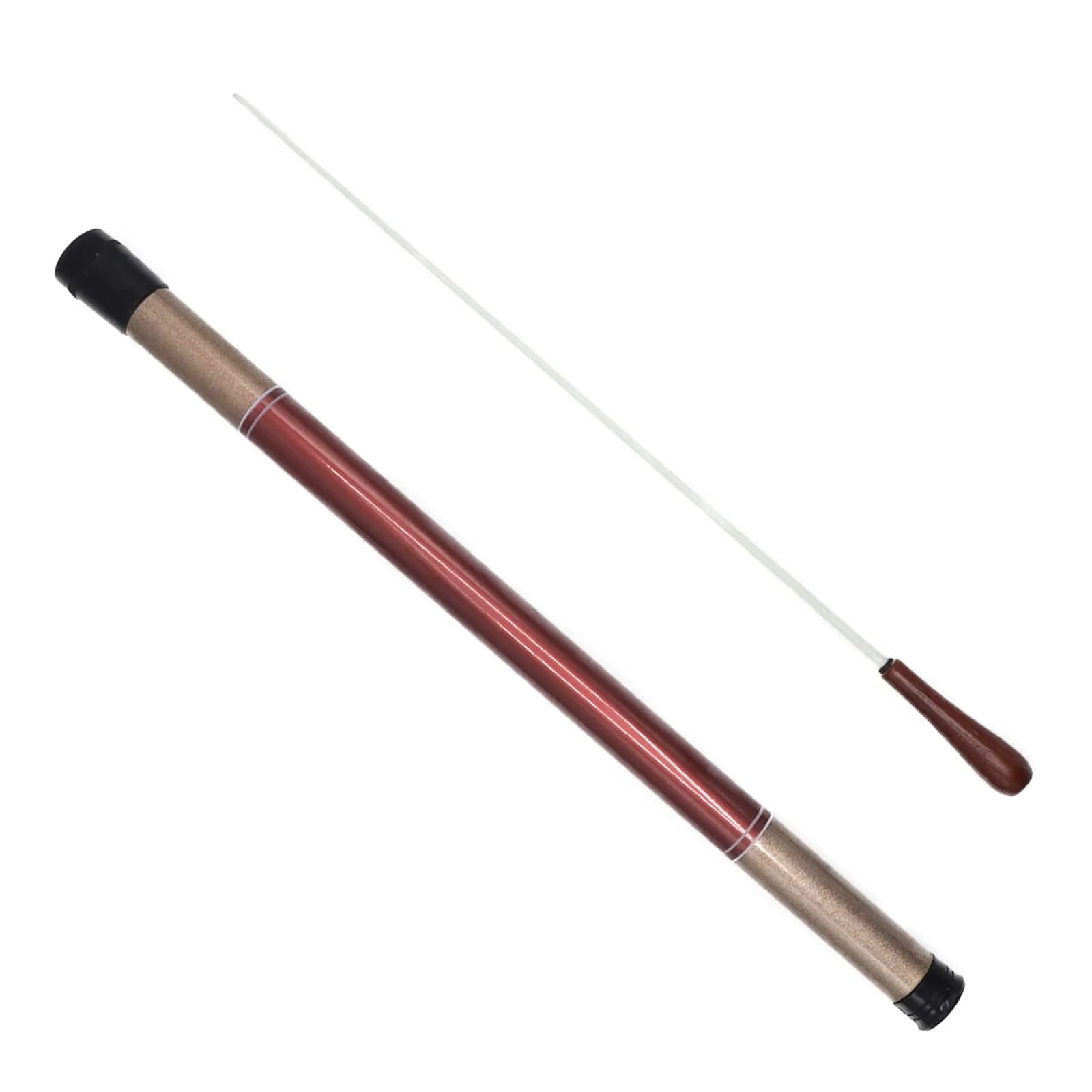 Cheerock Rosewood Handle Conducting Baton 15 Inch with Case | Balanced Weight for Precise Movements — red