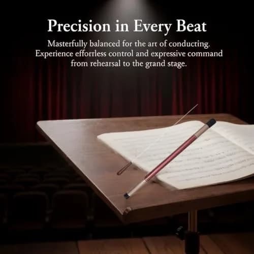 Cheerock Rosewood Handle Conducting Baton 15 Inch with Case | Balanced Weight for Precise Movements thumbnail 3