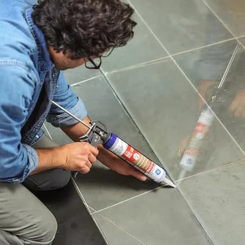 GE Advanced Silicone Caulk for Kitchen & Bathroom, White, 10.1 fl oz (300 ml) | 5X Stronger Adhesion, Waterproof Sealant thumbnail 5