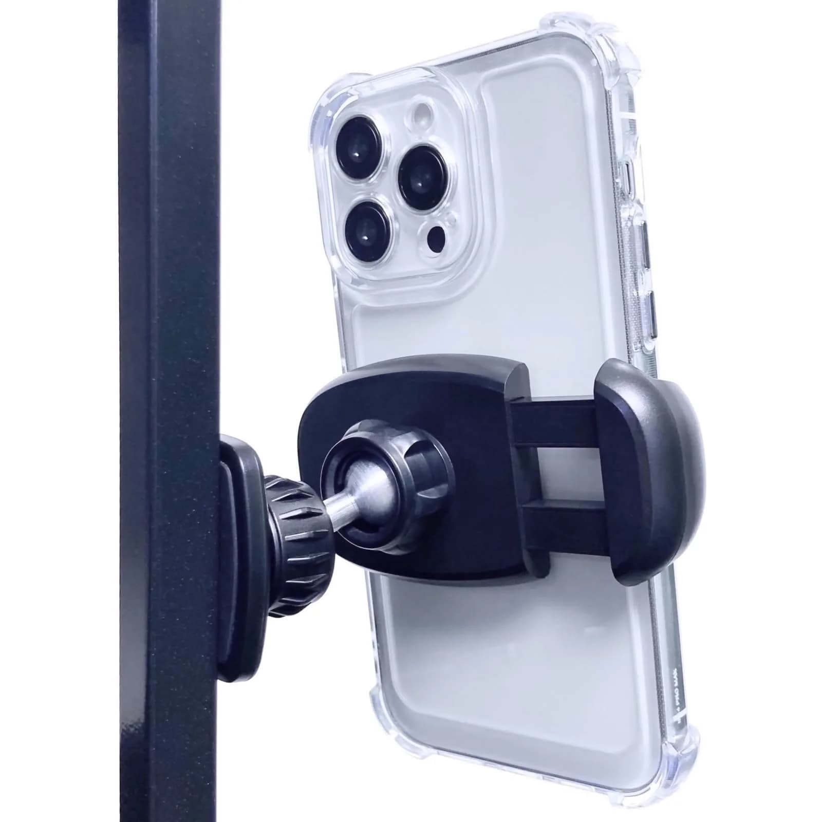 ARMOLABX Heavy Duty Magnetic Phone Holder Mount for Gym & All Metal Surfaces | Fits Big Phones & Thick Cases (Black) — Black