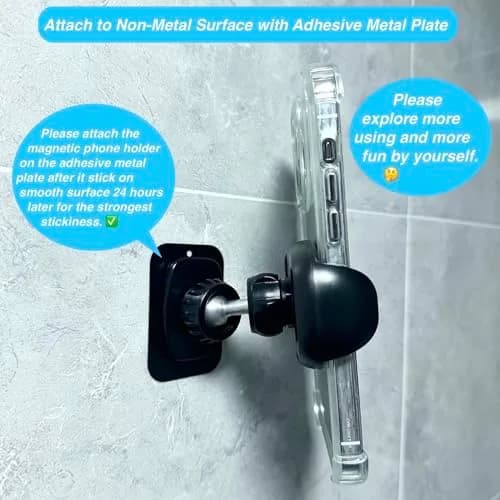 ARMOLABX Heavy Duty Magnetic Phone Holder Mount for Gym & All Metal Surfaces | Fits Big Phones & Thick Cases (Black) thumbnail 5