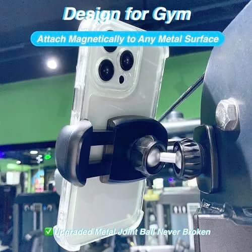 ARMOLABX Heavy Duty Magnetic Phone Holder Mount for Gym & All Metal Surfaces | Fits Big Phones & Thick Cases (Black) thumbnail 2