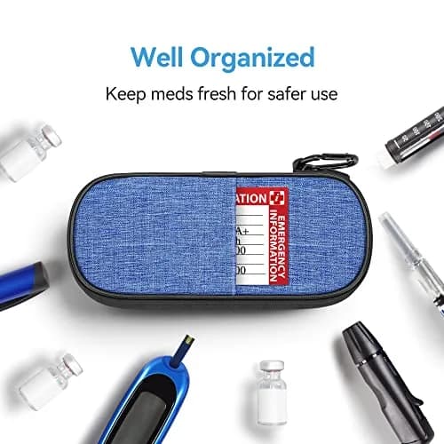 Gelozid Insulin Cooler Travel Case Blue | Compact, Insulated with 2 Reusable Ice Packs for Diabetic Supplies thumbnail 3