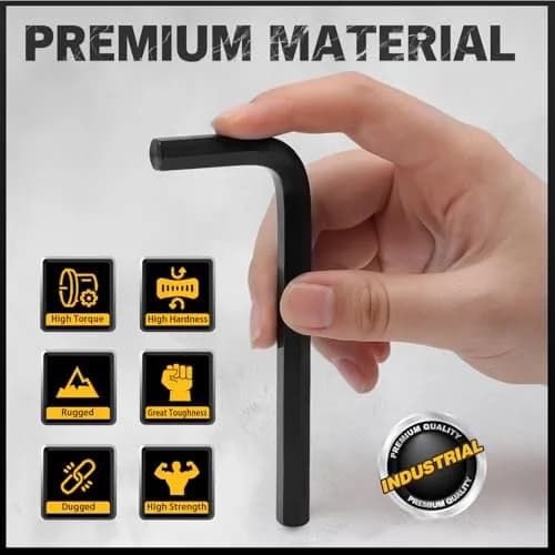 ELEAD 31-Piece Hex Key Set with Torque Handle, 0.7mm-10mm & 0.028"-3/8" | Heat-Treated Alloy Steel thumbnail 6