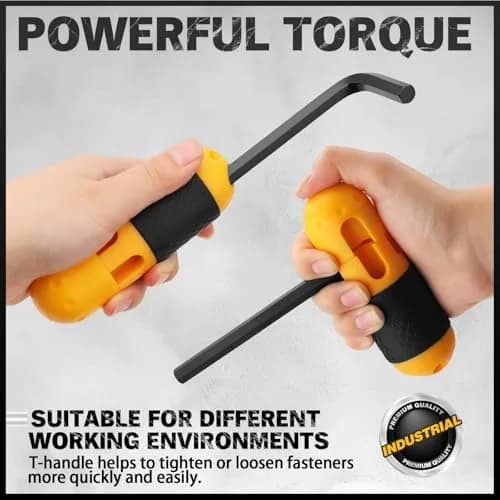ELEAD 31-Piece Hex Key Set with Torque Handle, 0.7mm-10mm & 0.028"-3/8" | Heat-Treated Alloy Steel thumbnail 7