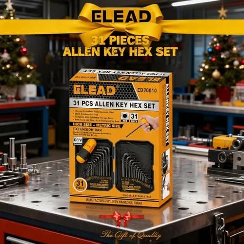 ELEAD 31-Piece Hex Key Set with Torque Handle, 0.7mm-10mm & 0.028"-3/8" | Heat-Treated Alloy Steel thumbnail 9