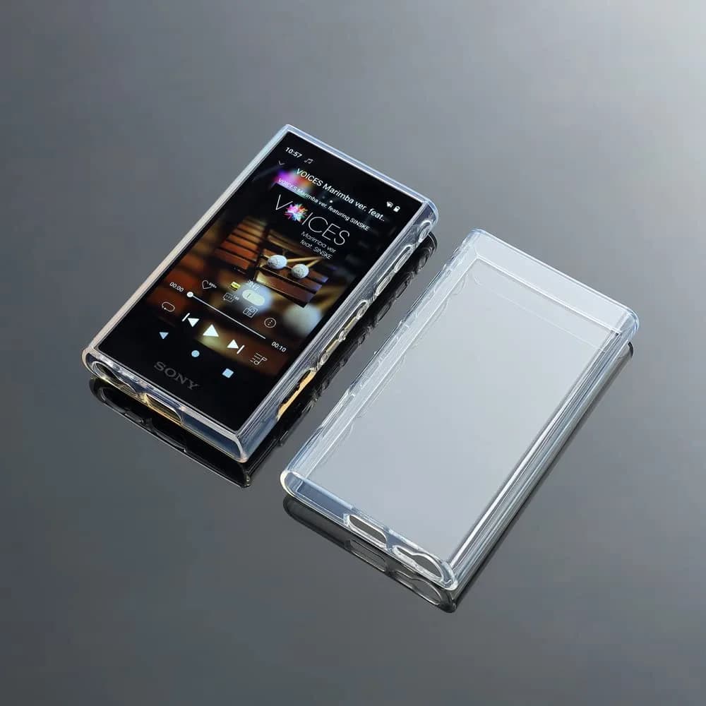 AudioPartner Hard Carrying Case & Clear Black TPU Case for Sony Walkman NW-A306 NW-A307 NW-A300 Series | 14.0 cm (5.51 in) x 8.0 cm (3.15 in) x 5.0 cm (1.97 in)