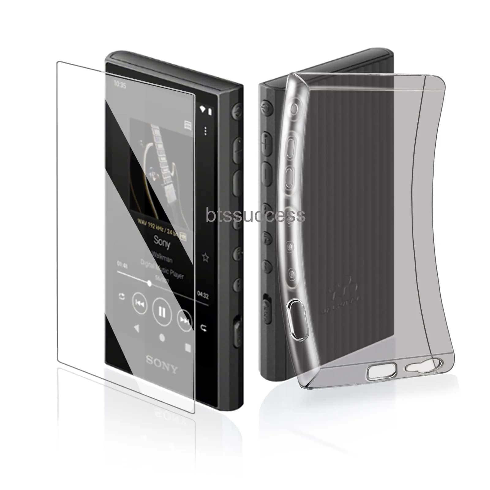 AudioPartner Clear Black TPU Case & Glass Screen Protector for Sony Walkman NW-A306/A307 - main product image