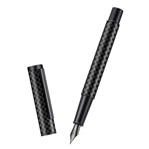 Asvine 1861 Black Forest Carbon Fiber Fountain Pen 13.6cm (5.35in) | Smooth Writing, Metal Case Set thumbnail 2