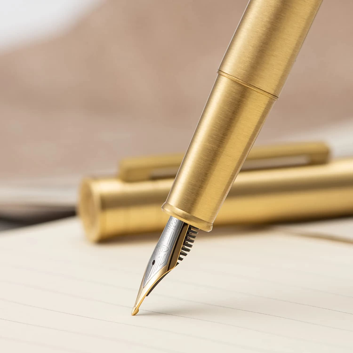 Asvine 1861 Brass Fountain Pen with Long Blade Nib, Classic Design, Smooth Writing, Converter & Metal Case Set | 0.7-0.9 mm - view 7