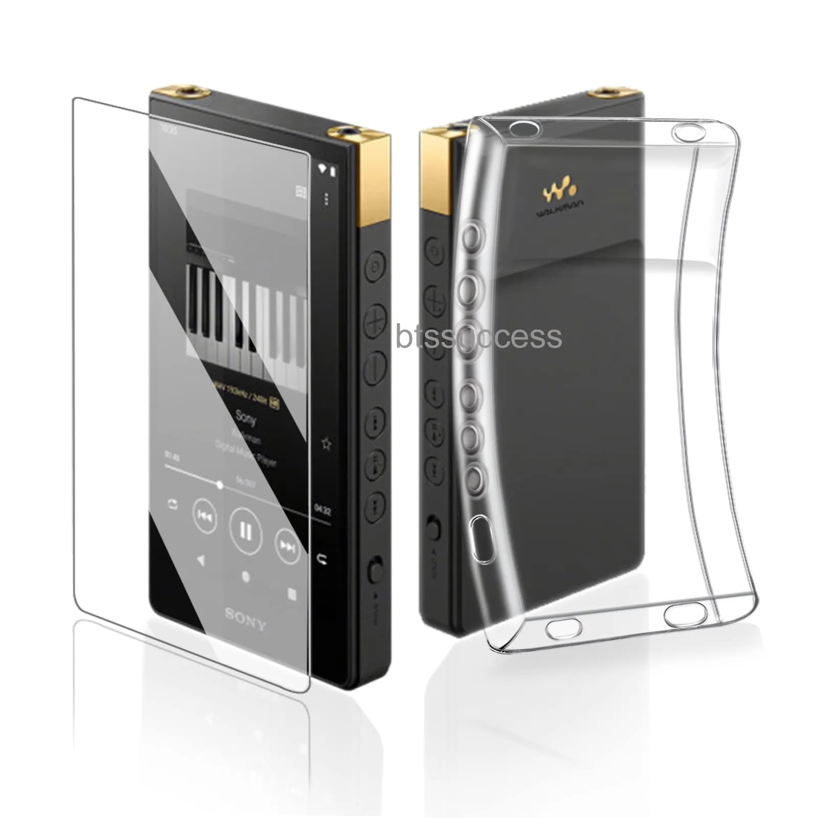 AudioPartner Soft Clear TPU Protective Shell Skin Case Cover for Sony Walkman NW-ZX700 NW-ZX706 NW-ZX707 with Tempered Glass | Protects from Scratches and Drops - main product image