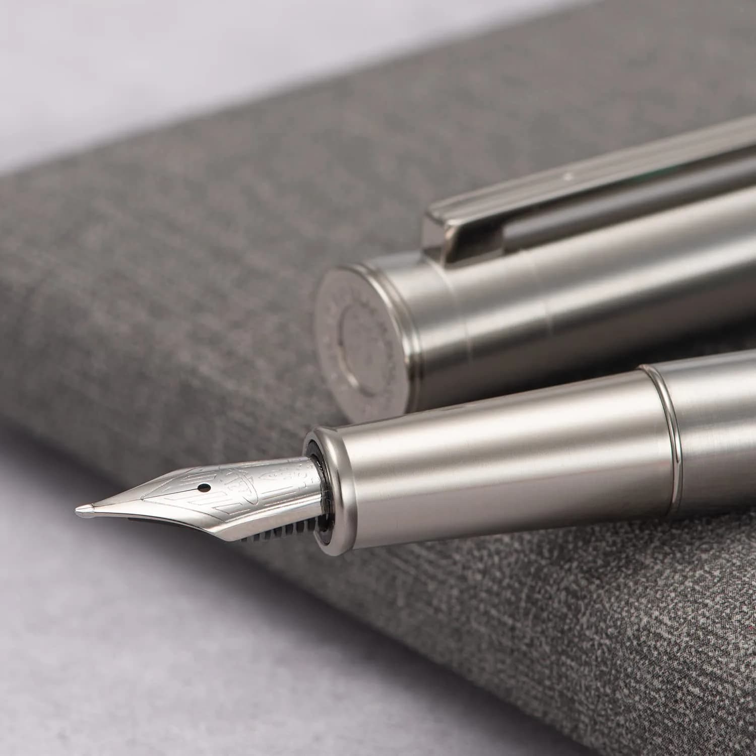 Asvine 1861 Stainless Steel Fountain Pen with Long Blade Nib & Metal Case | Smooth Writing for Professionals - view 6