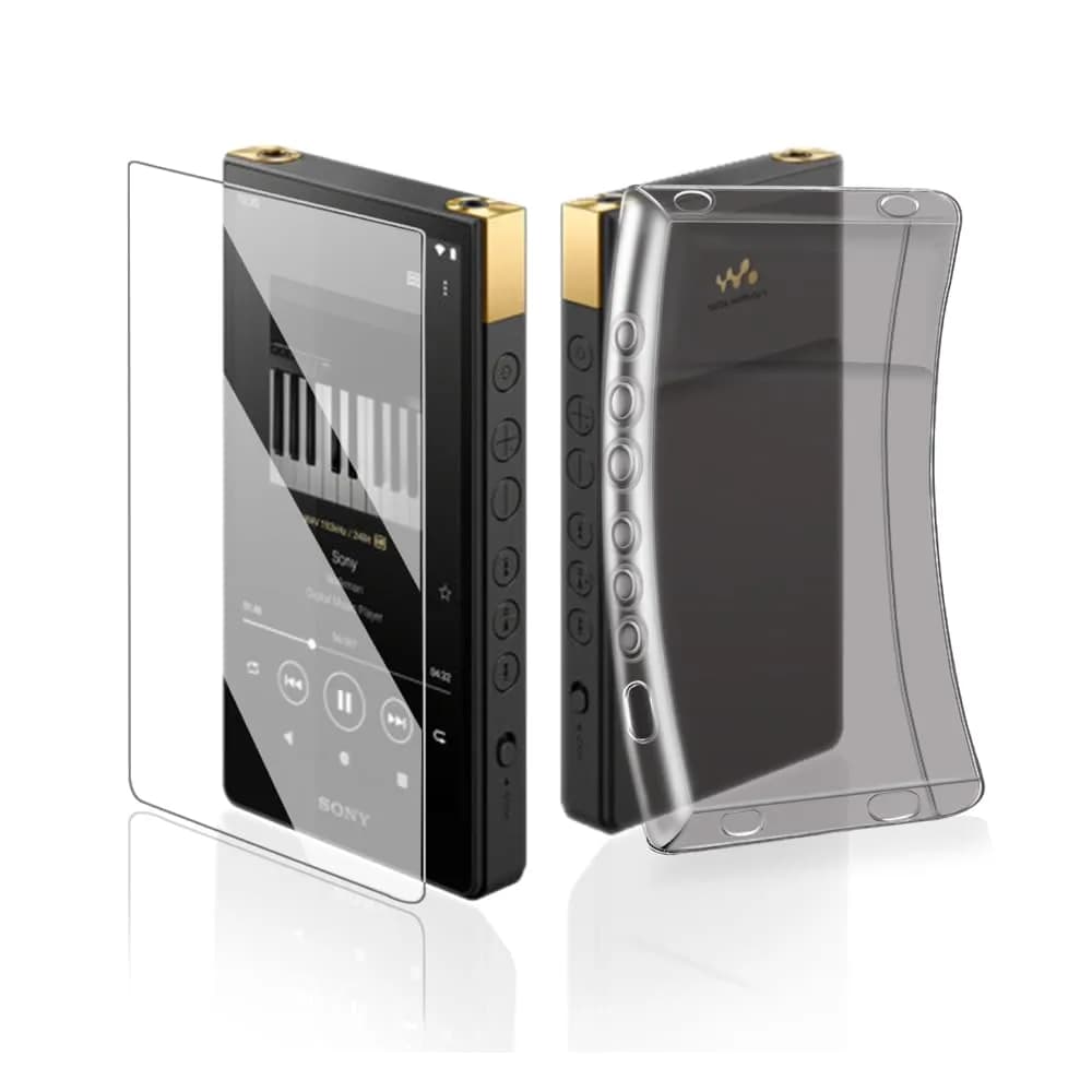 AudioPartner Soft Clear TPU Protective Shell Case with Tempered Glass for Sony Walkman NW-ZX700 NW-ZX706 NW-ZX707 | Protects Against Scratches and Drops - main product image