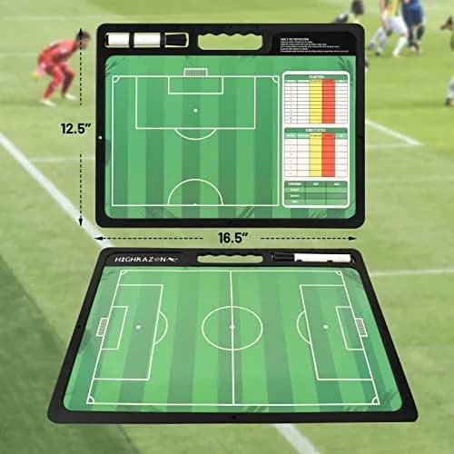 HIGHRAZON Dry Erase Soccer Clipboard 16.5''Lx12.4''W | Portable Double-Sided Coaching Board thumbnail 2
