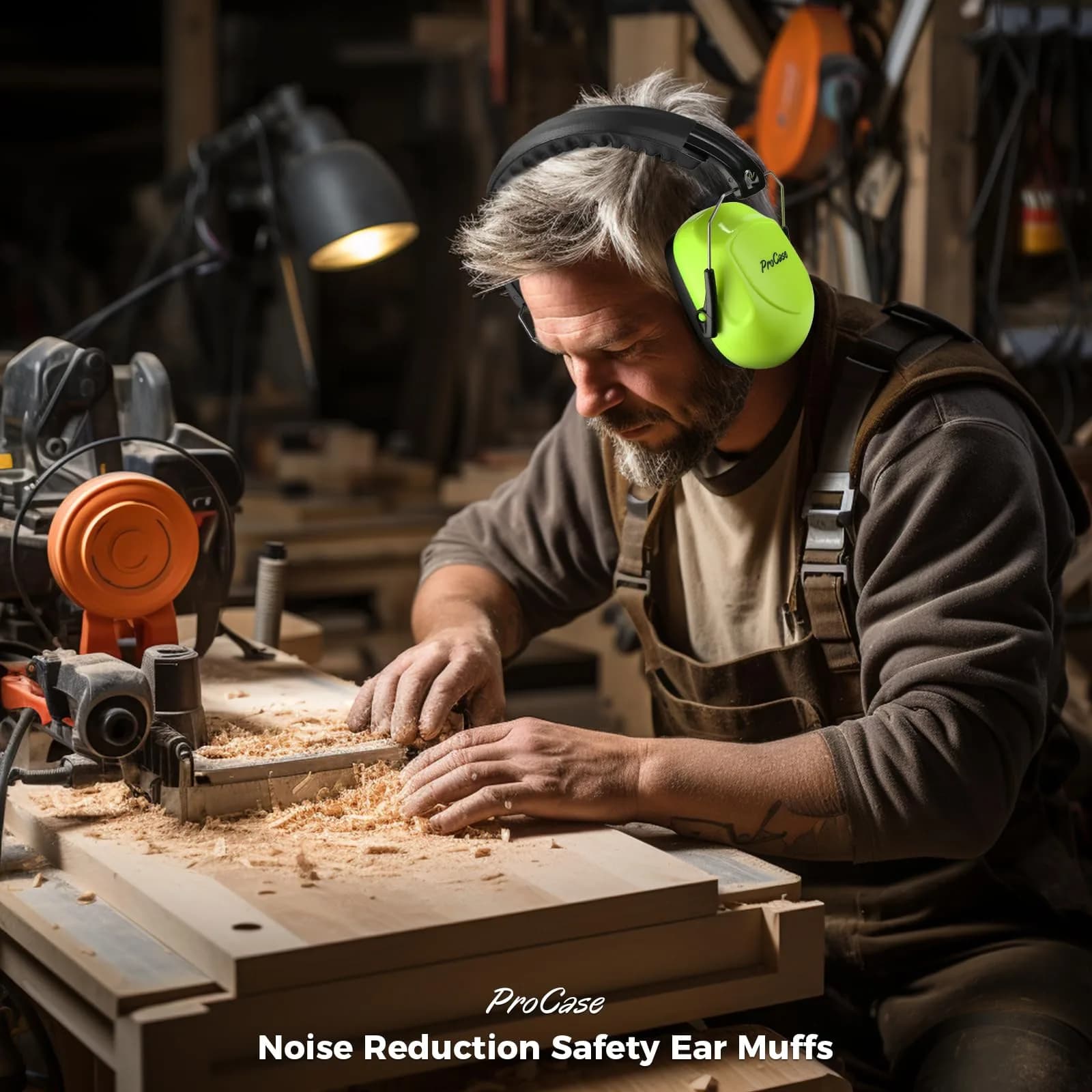 ProCase NRR 28dB Passive Noise Reduction Earmuffs | ANSI S3.19 Certified, Adjustable Headband, Foldable Design - view 6