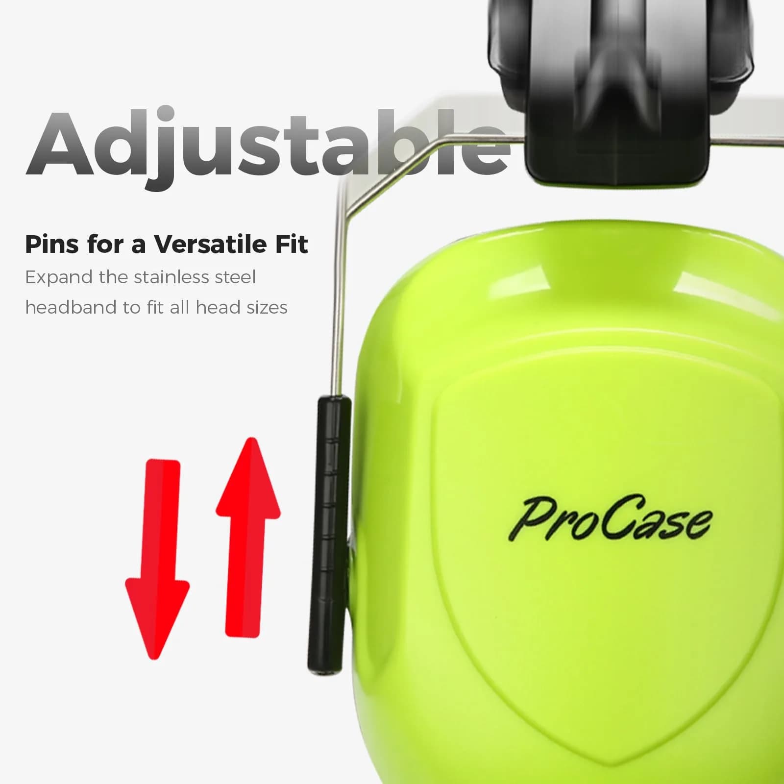 ProCase NRR 28dB Passive Noise Reduction Earmuffs | ANSI S3.19 Certified, Adjustable Headband, Foldable Design - view 2