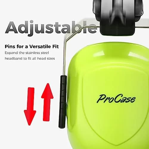 ProCase NRR 28dB Passive Noise Reduction Earmuffs | ANSI S3.19 Certified, Adjustable Headband, Foldable Design thumbnail 2