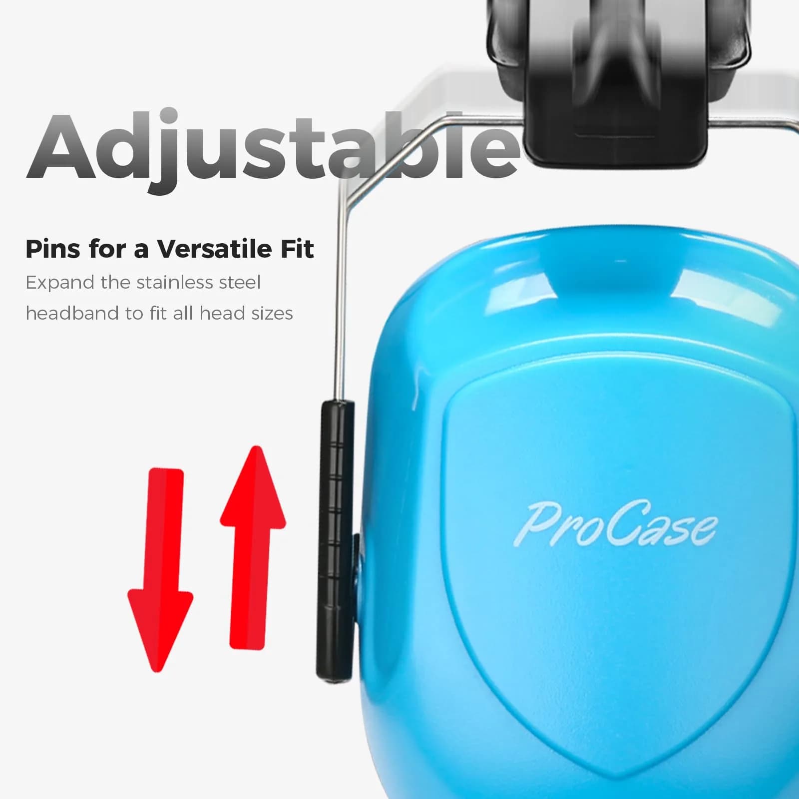 ProCase NRR 28dB Noise Cancelling Earmuffs | ANSI S3.19 Certified, Foldable & Adjustable for Adults & Teens - view 2