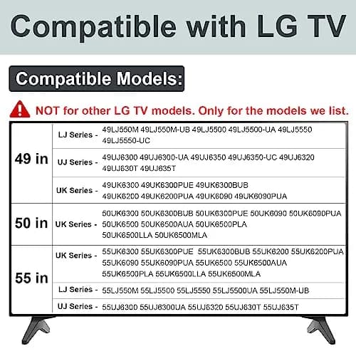 Maozhren Replacement TV Stand Legs for LG 49-55 Inch TVs | Includes Screws & Instructions thumbnail 2