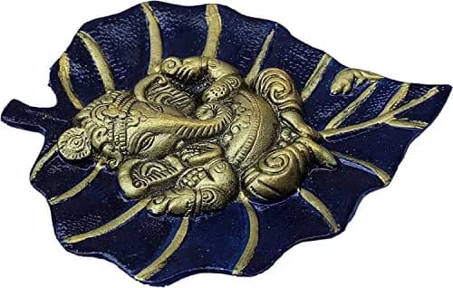 Craft Trade Navy Blue Leaf Ganesha Wall Hanging 19cm (7.5in) x 15cm (6in) | Vastu Item for Good Luck thumbnail 6