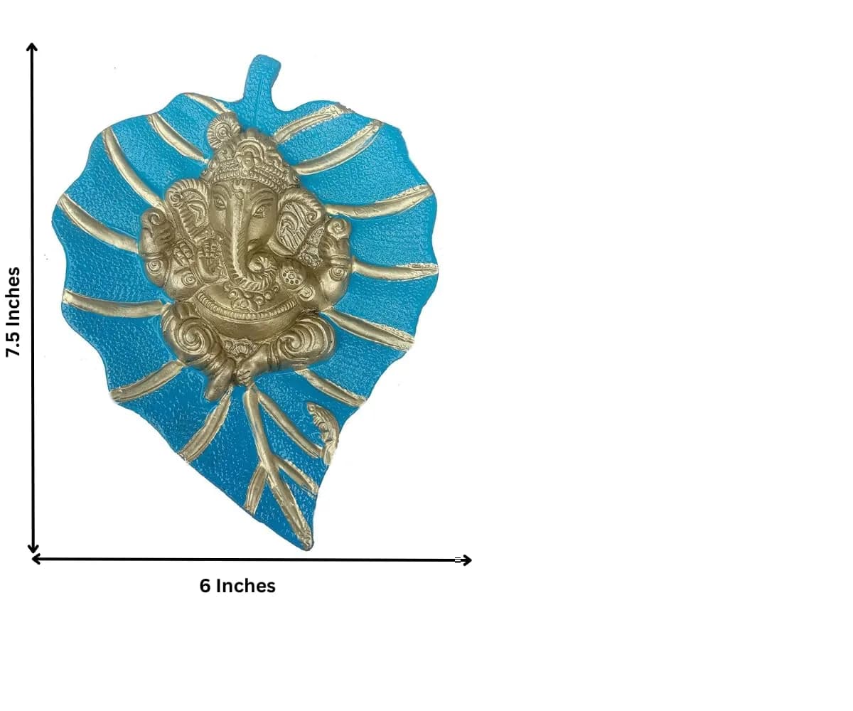 Craft Trade Blue Metal Wall Hanging Sculpture 19cm (7.5") x 15cm (6") | Vastu Item for Good Luck - view 3